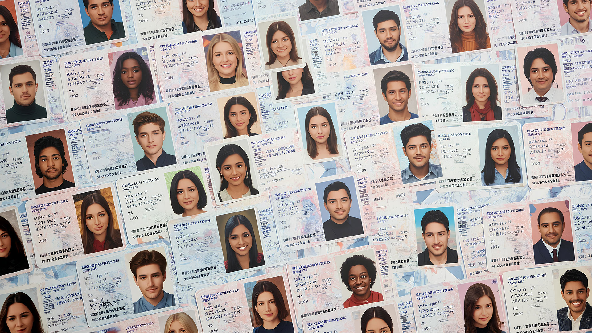 Collection of visa photos for multiple countries