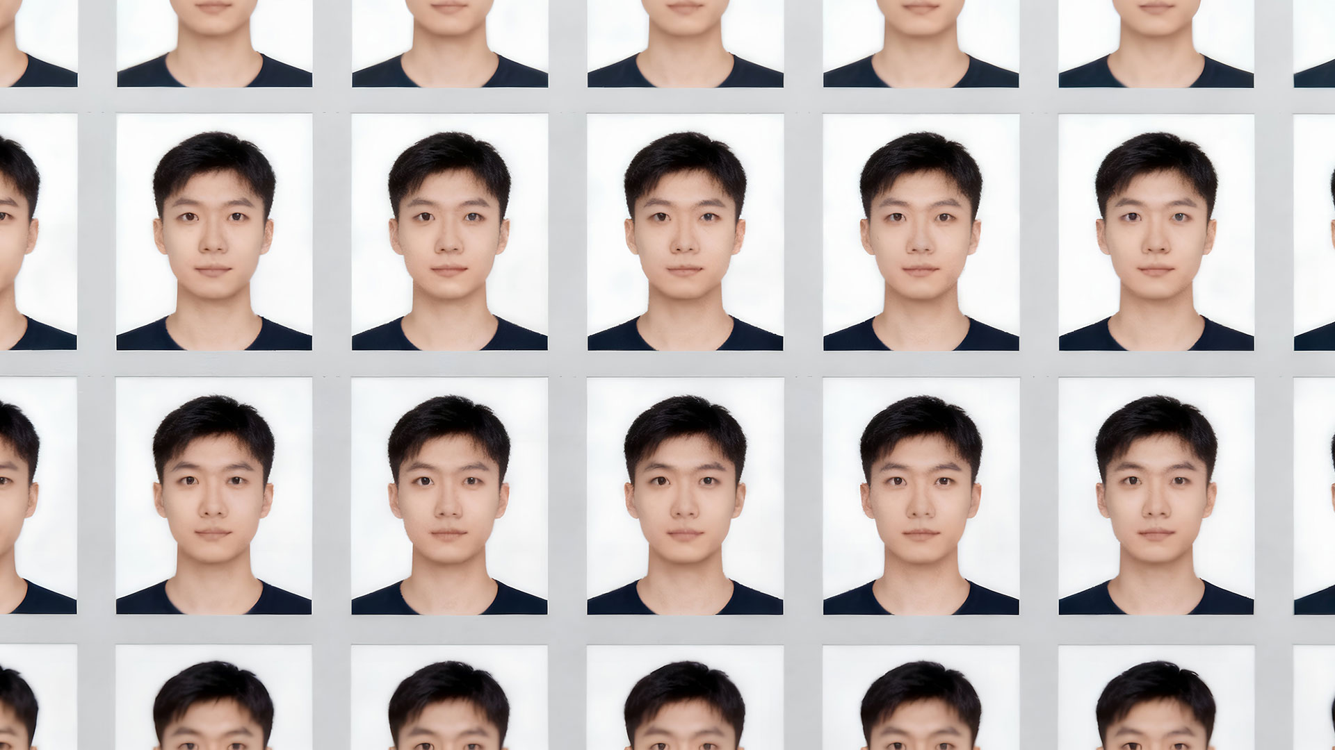 Printed sheet of visa photos