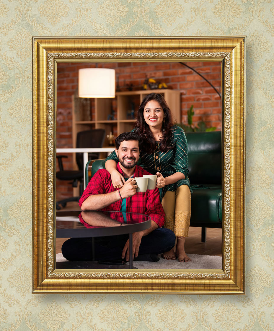 GOLDEN TEXTURE FRAME, 1 INCH BORDER, WITHOUT MOUNT